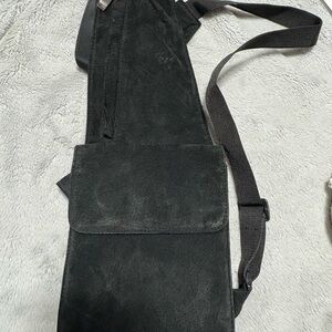 Wilson leather Black Suede Men's Crossbody Bag